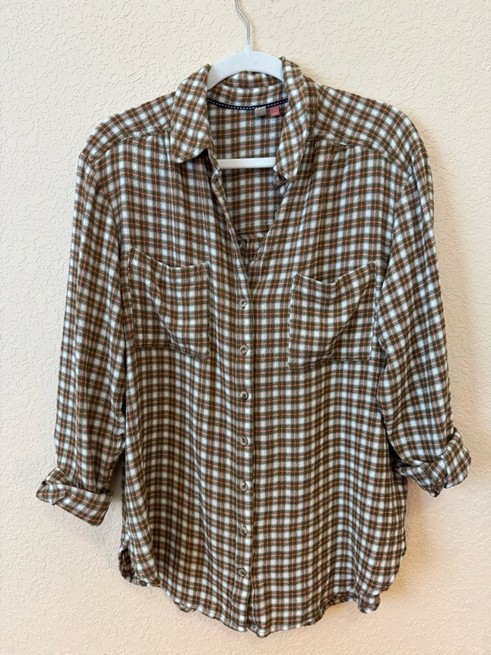 Pilcro The Hadley Relaxed Plaid Buttondown Shirt, Size Large